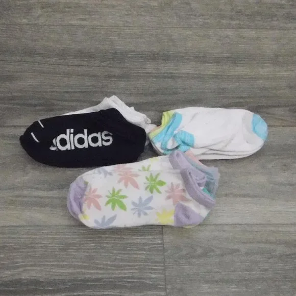 Adidas X14 Pairs Mix and Match Adult Floral Ankle No Show Socks - Picture 1 of 16